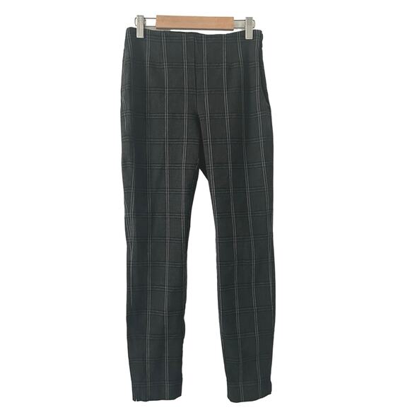 White House Black Market Women's The Skinny Ankle Plaid Gray Pants Size 0 - Picture 1 of 9